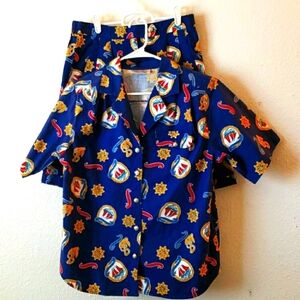 Karen Scott Nautical Themed  Vintage 2 Piece Short Suit Set Size 12